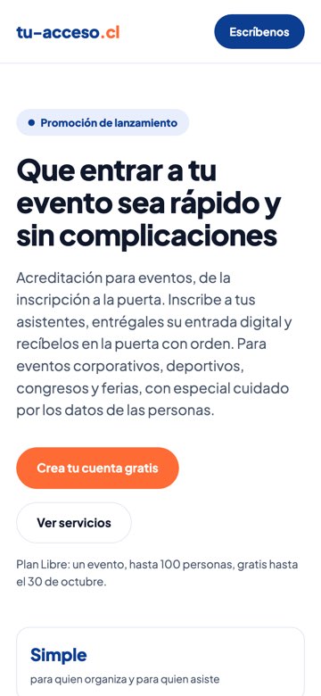 Tu-Acceso.cl en un celular